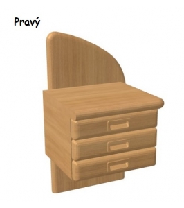 Dubový nočný stolík Rebeka - 3 zásuvky